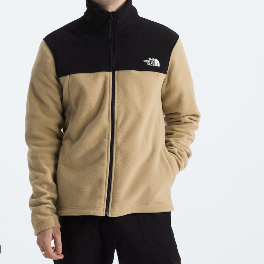 The North Face Men's Black and Tan Fleece Jacket